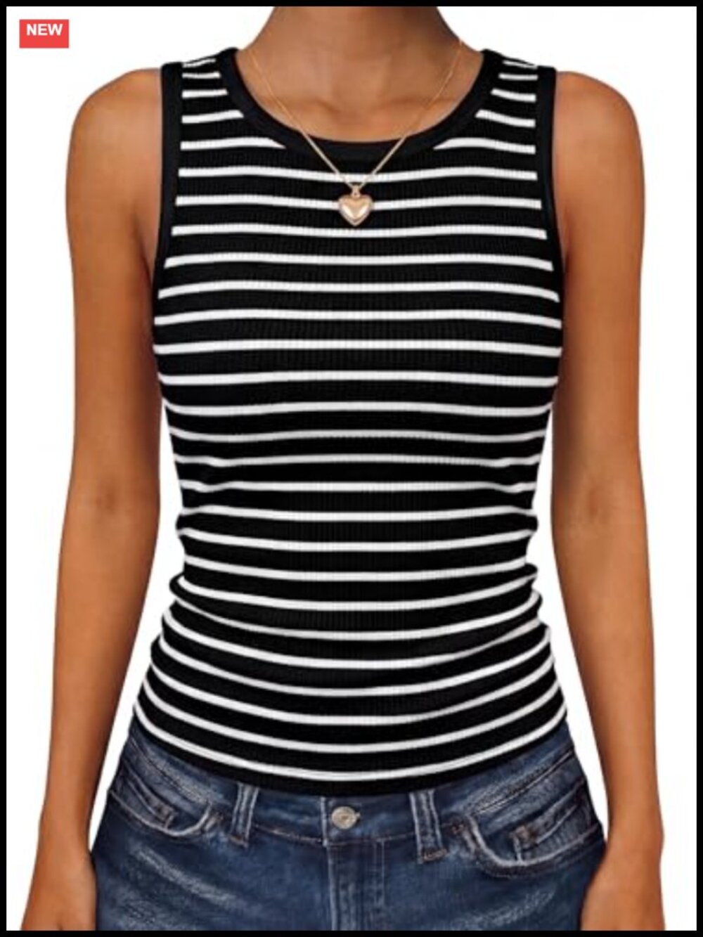 Striped Ribbed Knit Tank Top Women Sleeveless Side Ruched Slim Fit